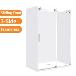 1170*770*1950mm 3 Sides Chrome Frameless Sliding Door Rectangle Shower Box